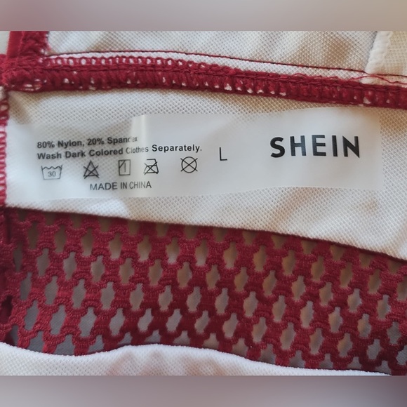 SHEIN Printed Mesh Plunge One-Piece Swimsuit Size Large - Picture 5 of 11